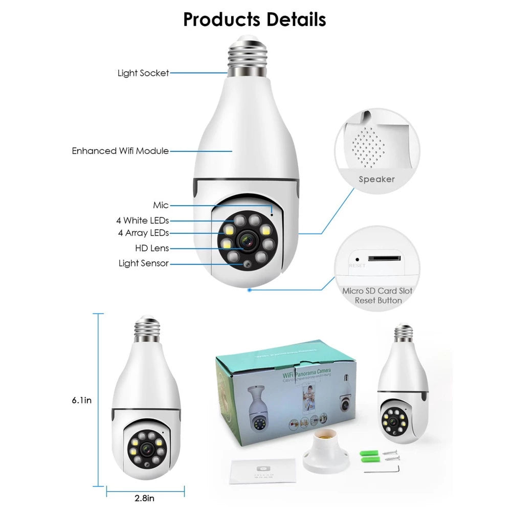 Cámara Wifi  360 grados Bombilla
