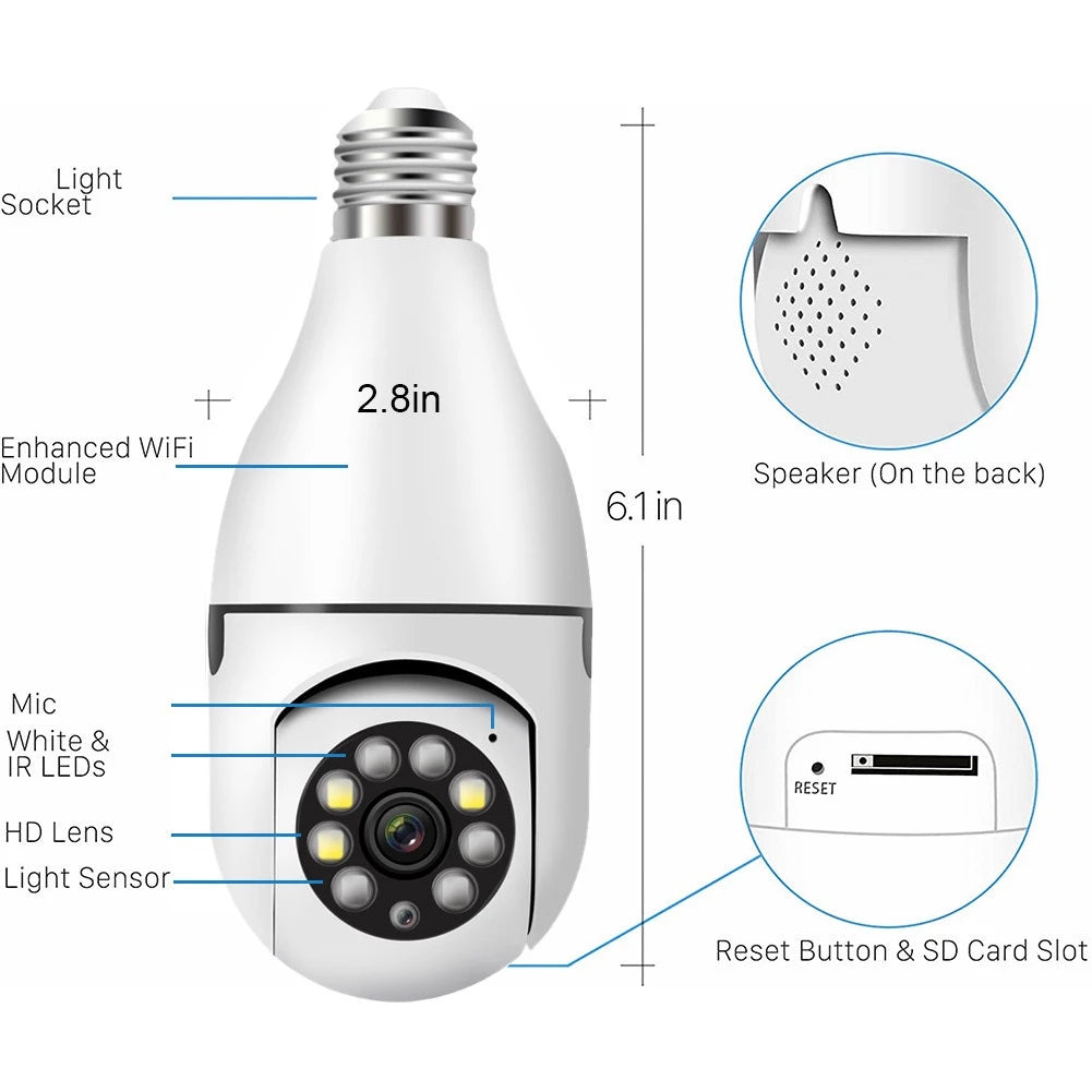 Cámara Wifi  360 grados Bombilla